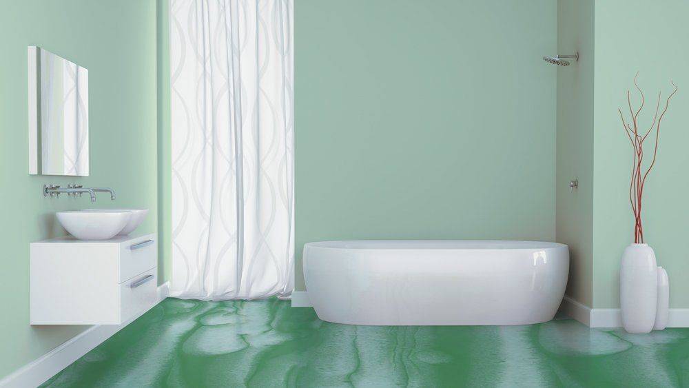 salle de bain verte